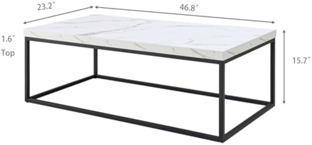 White Marble Rectangle Coffee Table