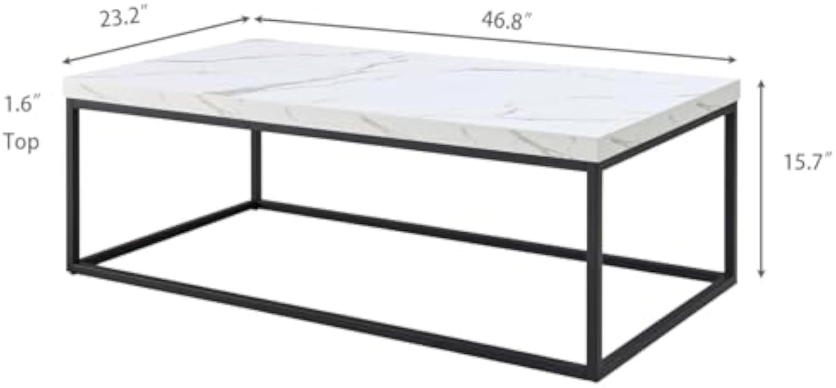 White Marble Rectangle Coffee Table