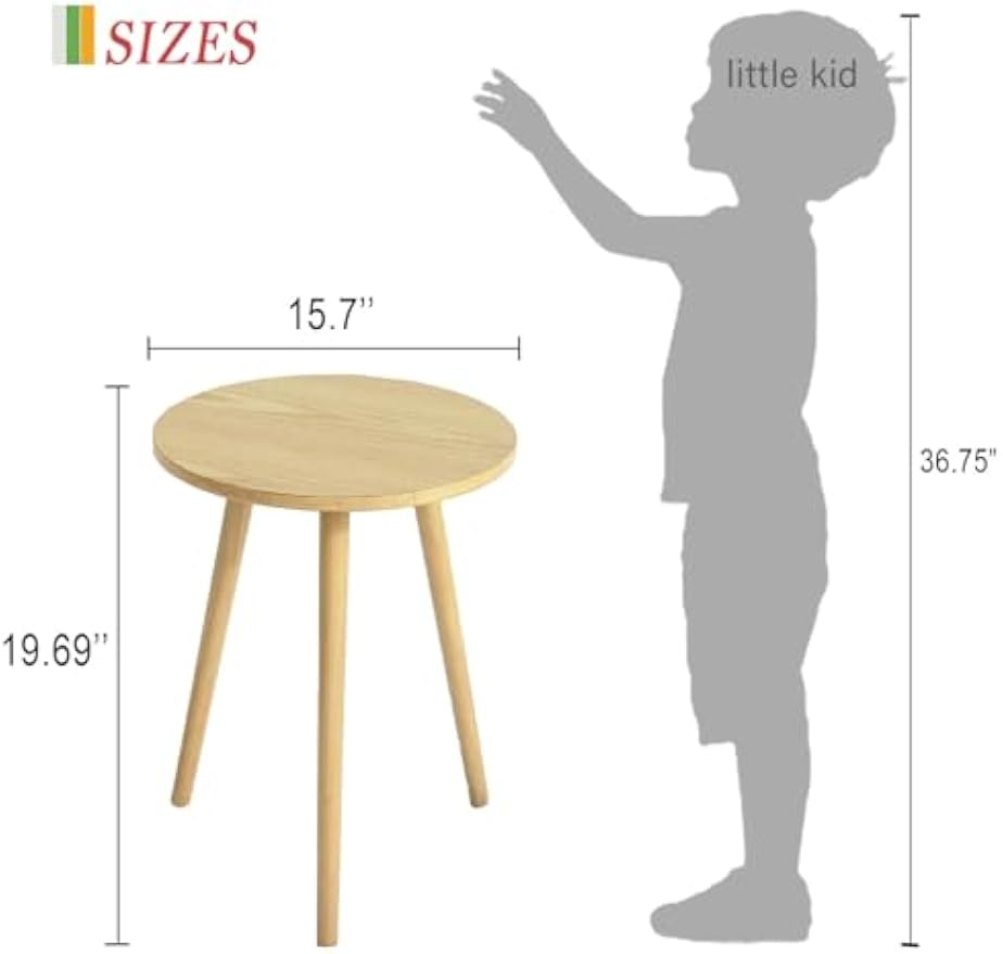 Natural Walnut Round Side Table