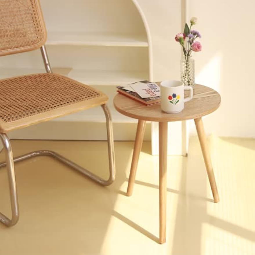 Natural Walnut Round Side Table