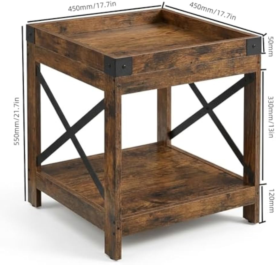 2‑Tier Square Side Table
