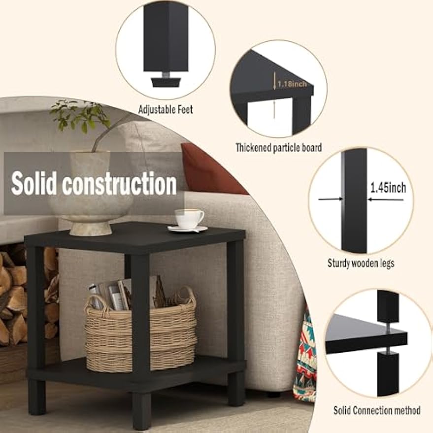2‑Tier Square End Table