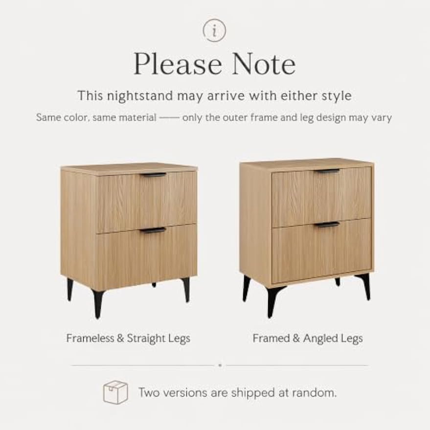 Set‑of‑2 Fluted Wood Nightstands