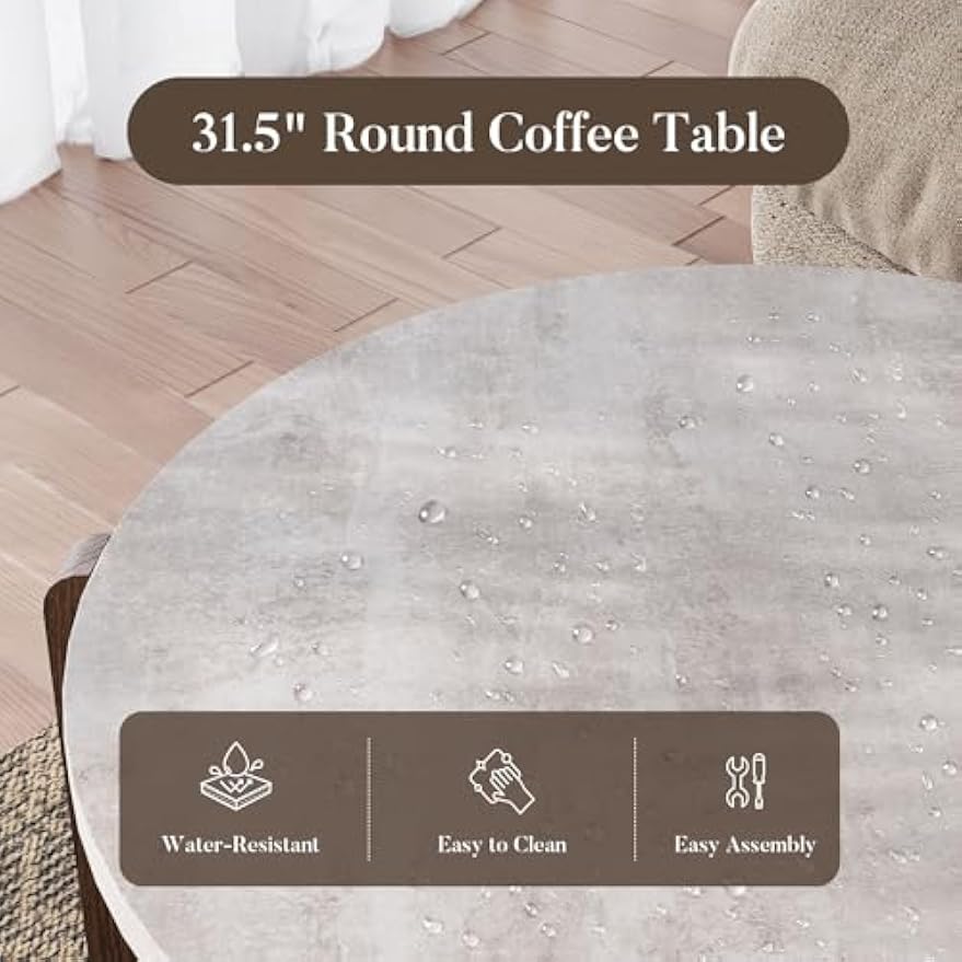 2‑Piece Faux Marble Table Set