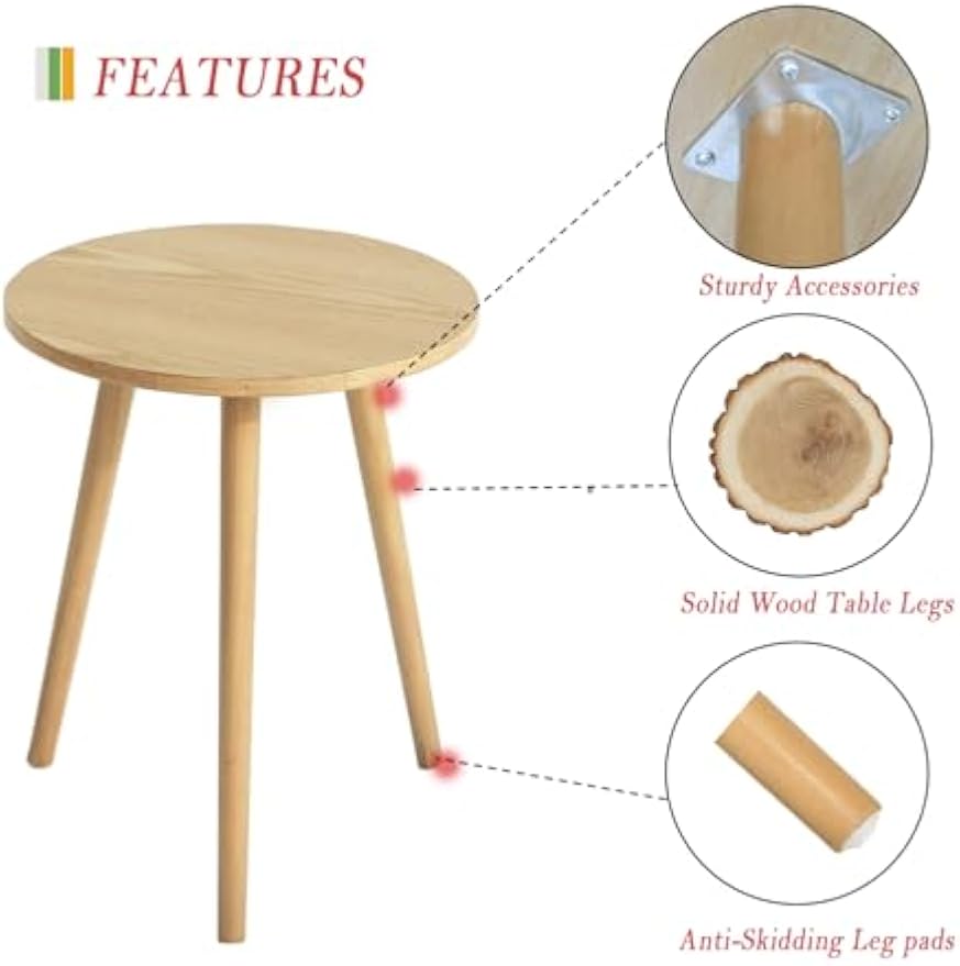 Natural Walnut Round Side Table