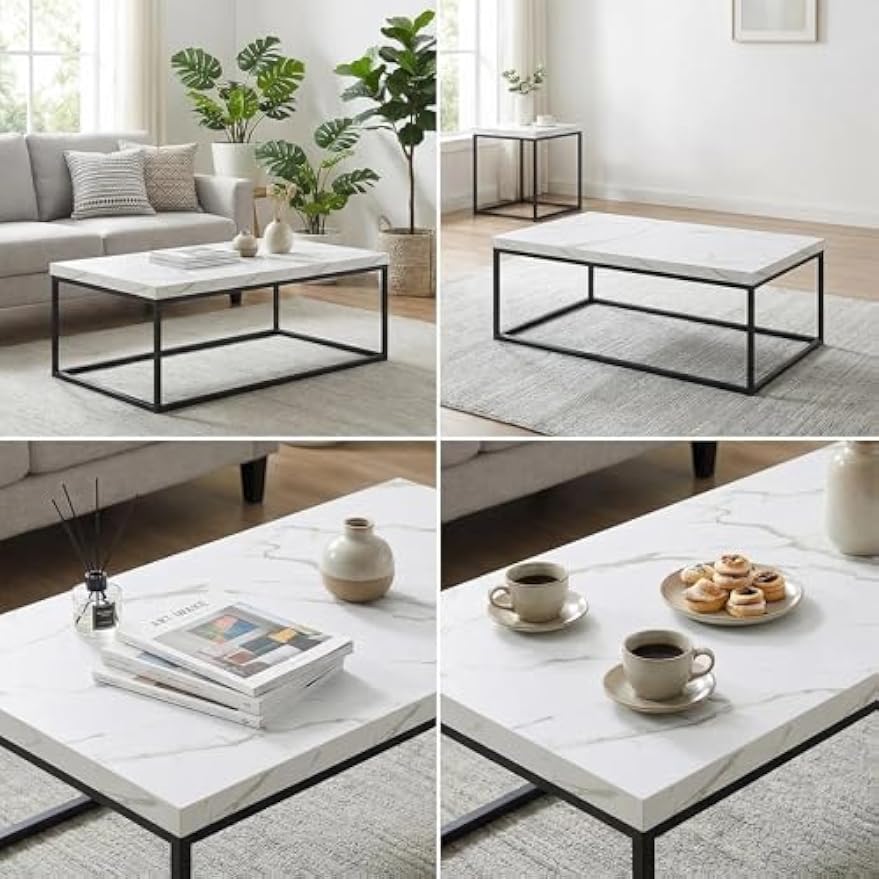 White Marble Rectangle Coffee Table