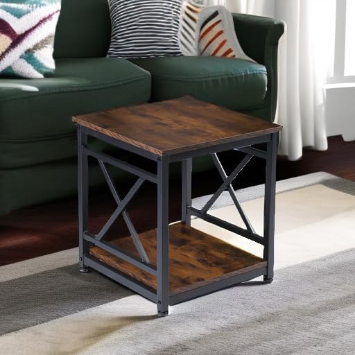 Industrial Square End Table