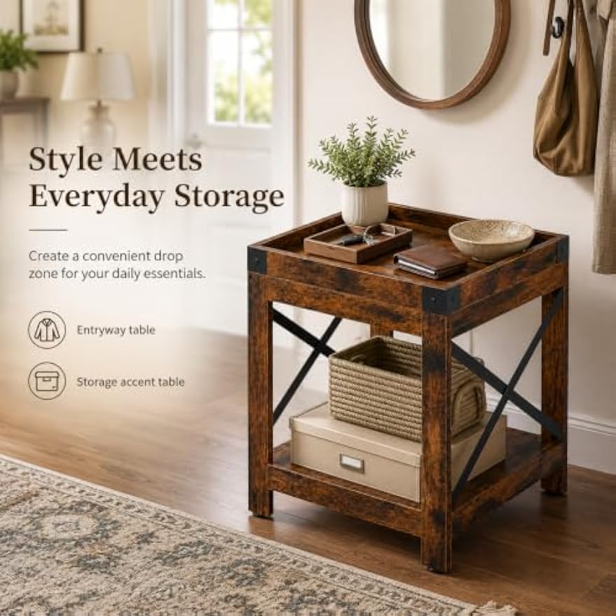 2‑Tier Square Side Table