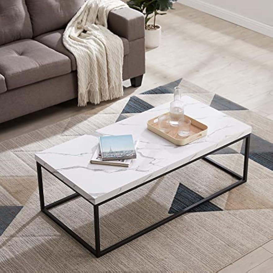 White Marble Rectangle Coffee Table