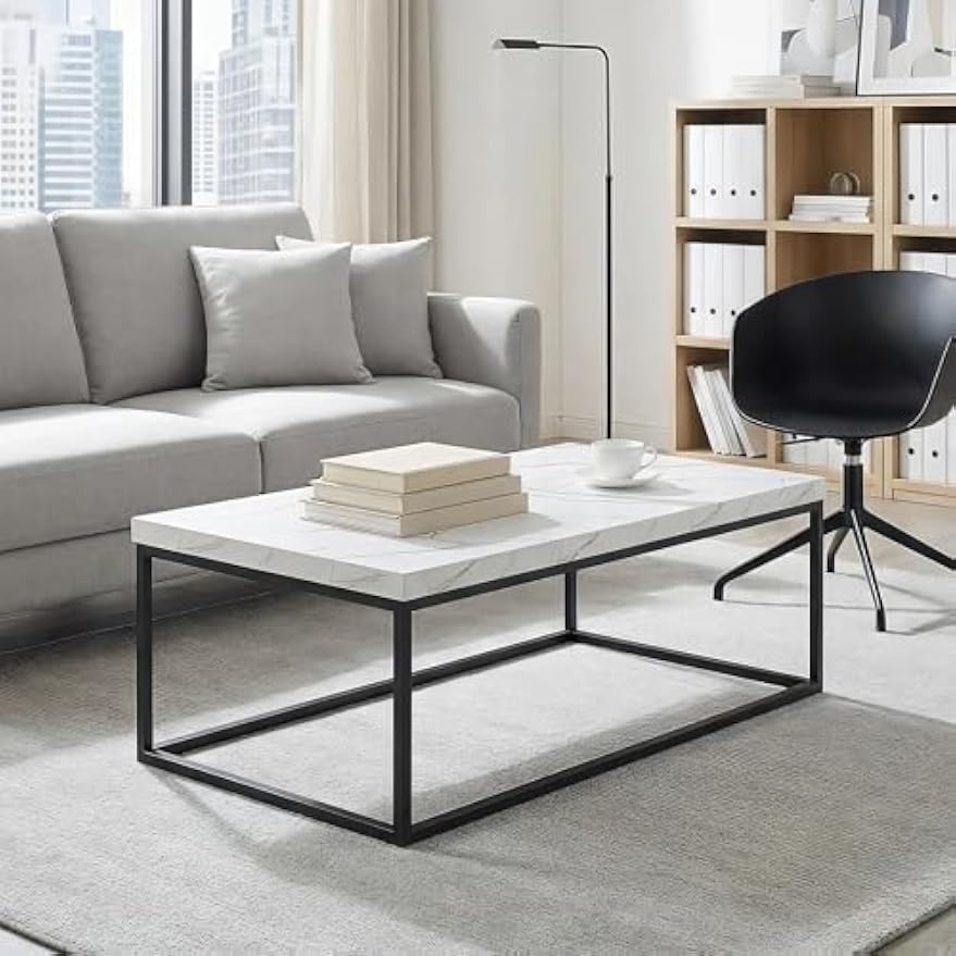 White Marble Rectangle Coffee Table