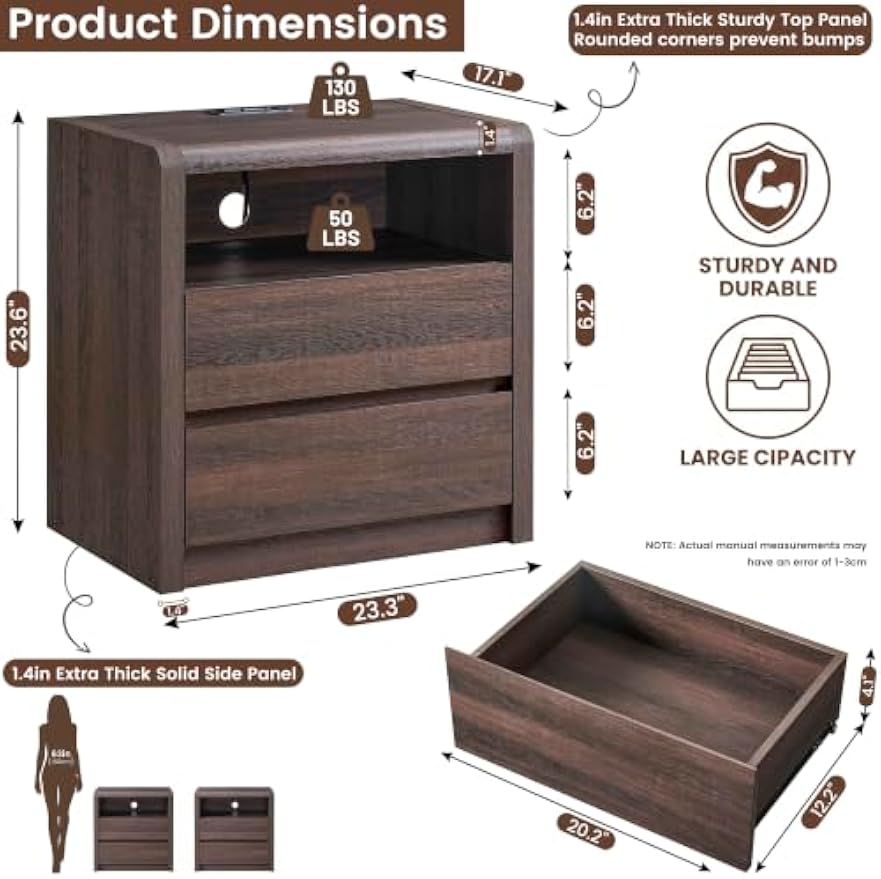 2‑Drawer Bedroom Nightstand