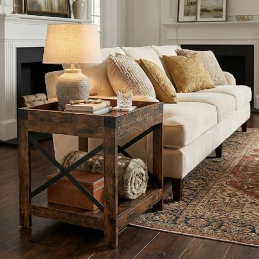 2‑Tier Square Side Table