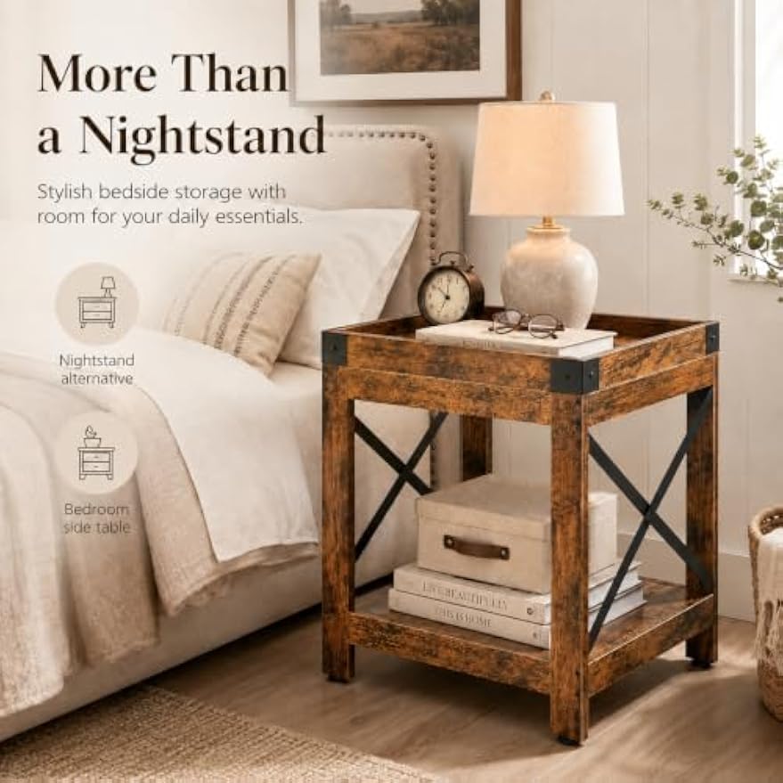 2‑Tier Square Side Table