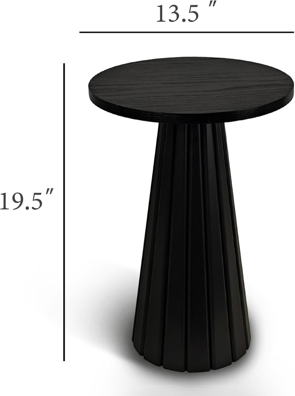 Fluted Drum Pedestal Side Table