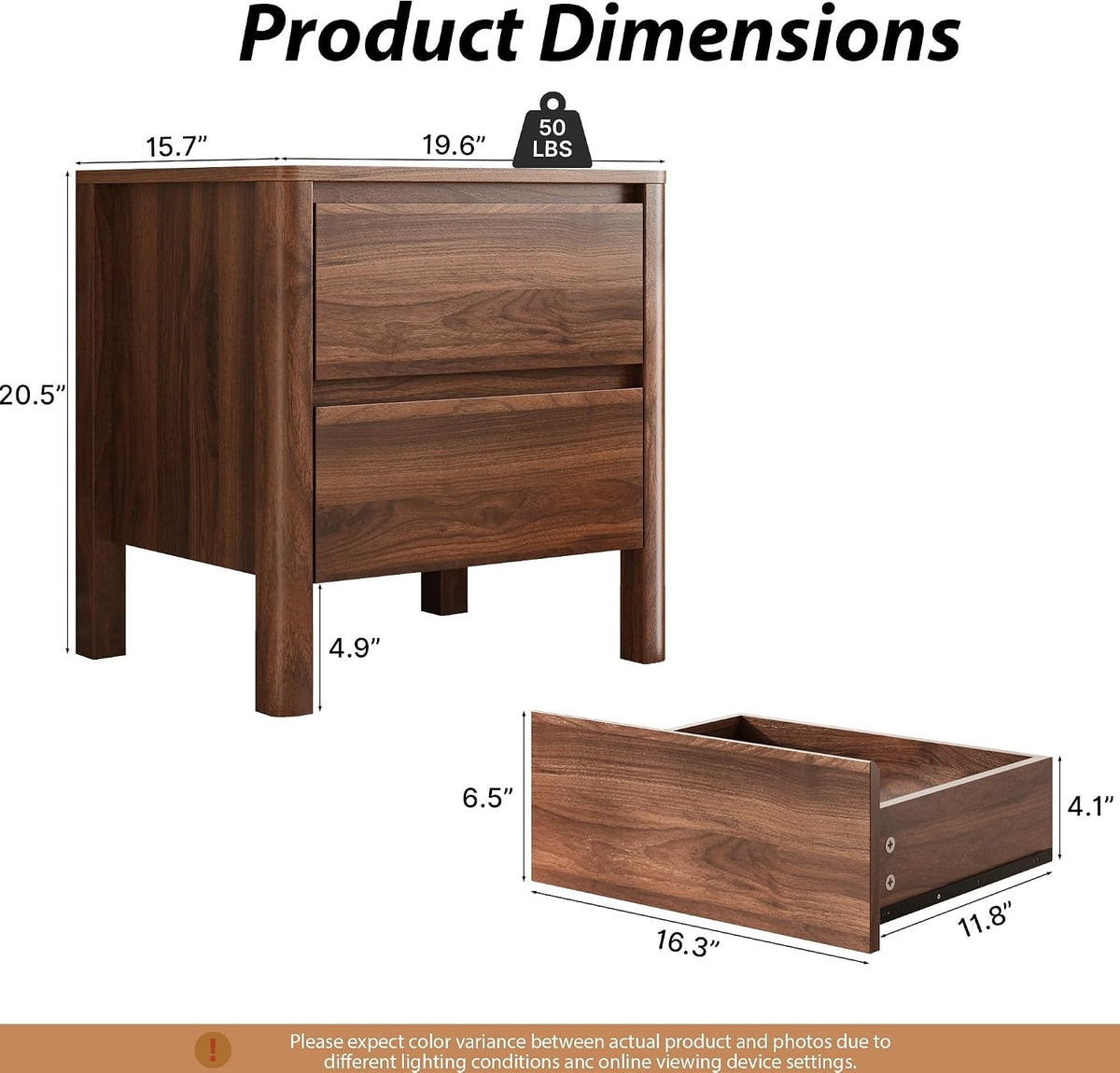 Set‑of‑2 Wood Nightstands
