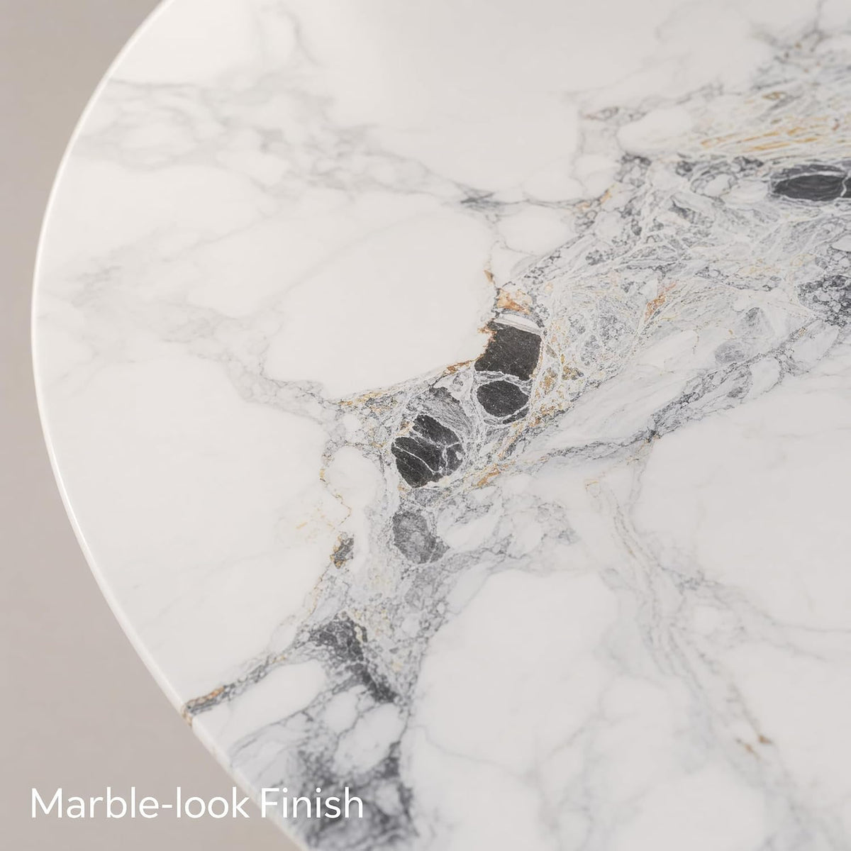Oval Faux Marble Coffee Table