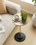 Gold Carved Round Accent Side Table