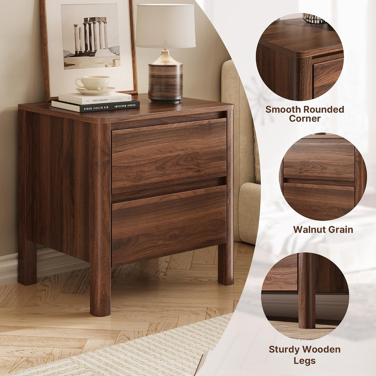Set‑of‑2 Wood Nightstands