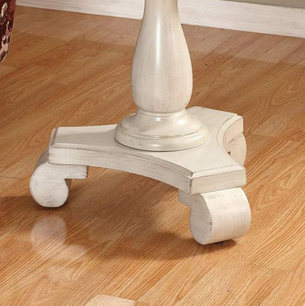 Rene Antique White Round Side Table
