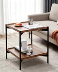 2‑Tier Square Rustic End Table