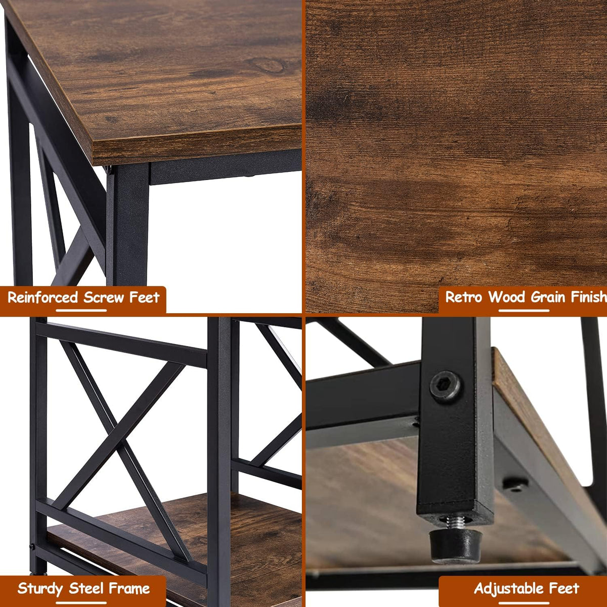 Industrial Square End Table