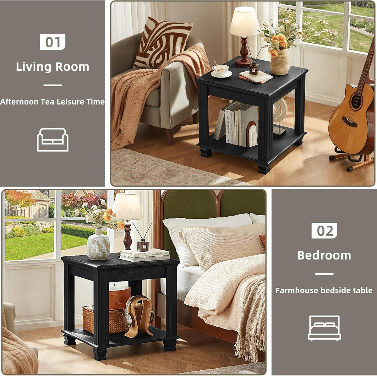 Farmhouse Square End Tables