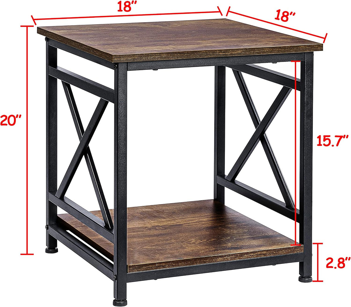 Industrial Square End Table