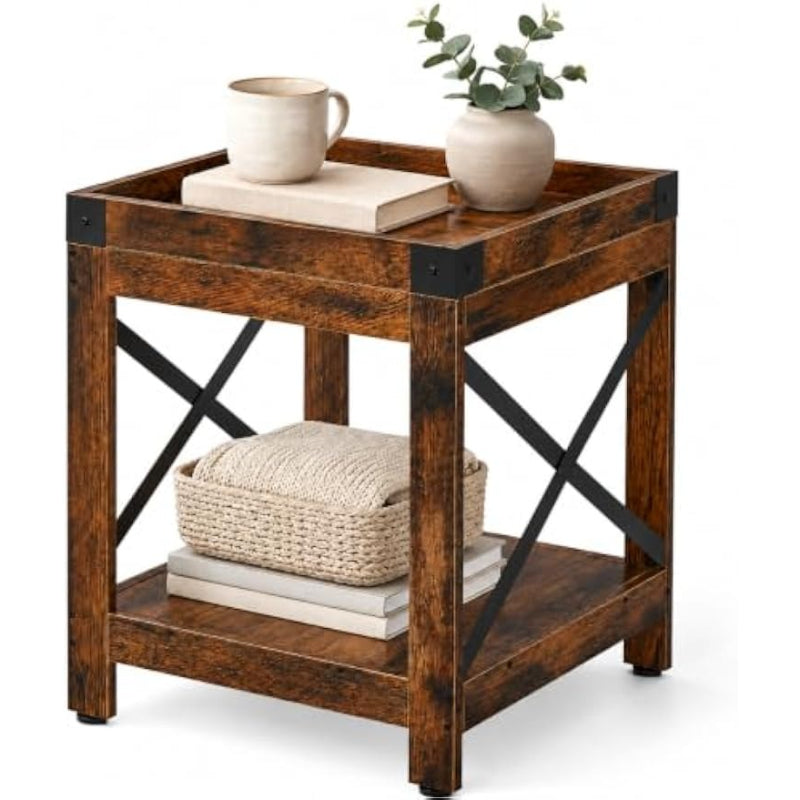2‑Tier Square Side Table